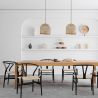 Buy Dining Chair Scandinavian Design Wooden Cord Seat - Wish Black 16432 - in the UK