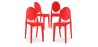Buy X4 Dining chair Victoire Design Transparent Red 16459 home delivery