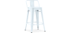 Buy Bar Stool with Backrest Industrial Design - 60cm - Metalix Grey blue 58409 home delivery
