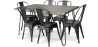 Buy Grey Hairpin 150x90 Dining Table + X6 Bistrot Metalix Chair Black 59924 - in the UK