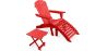 Buy Adirondack Garden long Chair + Footrest + Table Wood Outdoor Furniture Set - Anela Red 60010 - in the UK