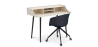 Buy Office Desk Table Wooden Design Scandinavian Style Eldrid + Design Office Chair with Wheels Black 60066 - in the UK