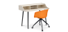 Buy Office Desk Table Wooden Design Scandinavian Style Eldrid + Design Office Chair with Wheels Orange 60066 - prices