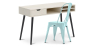 Buy Desk Table Wooden Design Scandinavian Style Viggo + Bistrot Metalix Chair New edition Pastel turquoise 60065 at MyFaktory