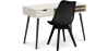 Buy Office Desk Table Wooden Design Scandinavian Style Viggo + Premium Brielle Scandinavian Design chair with cushion Black 60115 - in the UK
