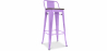 Buy Bistrot Metalix stool Wooden and small backrest - 76 cm Light Purple 59118 with a guarantee