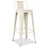 Buy Bar Stool with Backrest - Industrial Design - 76cm - New Edition - Metalix Cream 60325 home delivery