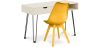 Buy Office Desk Table Wooden Design Hairpin Legs Scandinavian Style Hakon + Premium Brielle Scandinavian Design chair with cushion Yellow 60117 - in the UK