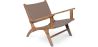 Buy Armchair, Bali Boho Style, Leather and teak wood - Grau Brown 60466 - in the UK