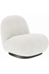 Buy White boucle armchair upholstered - Black legs - Nuiba White 60483 - in the UK