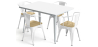 Buy Dining Table + X4 Dining Chairs with Armrest Set - Bistrot - Industrial Design Metal and Light Wood - New Edition White 60442 in the United Kingdom