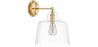 Buy Lamp Wall Light - Golden Metal and Crystal - Senda Transparent 60526 - in the UK