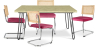 Buy Pack Hairpin Dining Table 120x90 & 4 Black Mesh Rattan and Velvet Chairs - Wanda Fuchsia 60587 in the United Kingdom