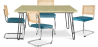 Buy Pack Hairpin Dining Table 120x90 & 4 Black Mesh Rattan and Velvet Chairs - Wanda Turquoise 60587 with a guarantee