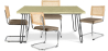 Buy Pack Hairpin Dining Table 120x90 & 4 Black Mesh Rattan and Velvet Chairs - Wanda Beige 60587 - prices