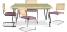 Buy Pack Hairpin Dining Table 120x90 & 4 Black Mesh Rattan and Velvet Chairs - Wanda Pink 60587 at MyFaktory