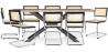 Buy Pack Industrial Wooden Table (200cm) & 8 Rattan Mesh Chairs - Lia Black 60589 - in the UK