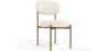 Buy Dining Chair - Upholstered in Bouclé Fabric - Ara White 61165 - in the UK