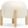 Buy Low Stool Upholstered in Bouclé - Round White 61251 - in the UK