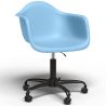 Buy Office Chair with Armrests - Desk Chair with Wheels - Emery Black Frame Light blue 61269 - in the UK