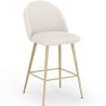 Buy Stool Upholstered in Bouclé Fabric - Scandinavian Design - 66cm - Bennett White 61285 - in the UK