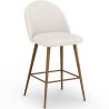 Buy Stool Upholstered in Bouclé Fabric - Scandinavian Design - 66cm - Bennett White 61286 - in the UK