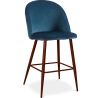 Buy Velvet Upholstered Stool - Scandinavian Design - 66cm -  Bennett Dark blue 61287 with a guarantee