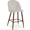 Buy Velvet Upholstered Stool - Scandinavian Design - 66cm -  Bennett Beige 61287 - in the UK