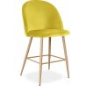 Buy Velvet Upholstered Stool - Scandinavian Design - 66cm - Bennett Yellow 61288 - in the UK