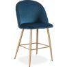Buy Velvet Upholstered Stool - Scandinavian Design - 66cm - Bennett Dark blue 61288 in the United Kingdom