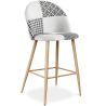 Buy Patchwork Upholstered Stool - Scandinavian Style - Black and White - 66cm -  Bennett White / Black 61291 - in the UK