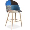 Buy Patchwork Upholstered Stool - Scandinavian Style - 66cm - Bennett Multicolour 61294 - in the UK