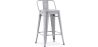 Buy Bar Stool with Backrest Industrial Design - 60cm - Metalix Light grey 58409 with a guarantee