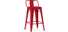 Buy Bar Stool with Backrest Industrial Design - 60cm - Metalix Red 58409 at MyFaktory