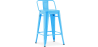 Buy Bar Stool with Backrest Industrial Design - 60cm - Metalix Turquoise 58409 - prices
