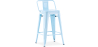 Buy Bar Stool with Backrest Industrial Design - 60cm - Metalix Light blue 58409 - in the UK