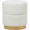 Buy Round Pouf Upholstered in Bouclé Fabric - Leta White 61299 - in the UK