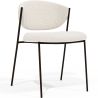 Buy Dining chair - Upholstered in Bouclé Fabric - Black Metal - Vara White 61332 - in the UK