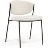 Buy Dining chair - Upholstered in Bouclé Fabric - Black Metal - Vara White 61332 - in the UK