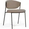 Buy Dining chair - Upholstered in Bouclé Fabric - Black Metal - Vara Taupe 61332 in the United Kingdom