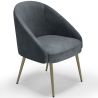 Buy Design Armchair - Upholstered in Velvet - Golden leg - Cenai Light grey 61336 - in the UK