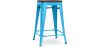 Buy Bar Stool - Industrial Design - Wood & Steel - 60cm -Metalix Turquoise 58354 - in the UK