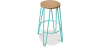 Buy Hairpin Bar Stool 66cm - Lighrt wood and metal Pastel green 59500 home delivery