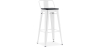 Buy Bistrot Metalix style bar stool with small backrest - Metal and dark wood - 76 cm White 59693 - prices