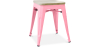 Buy Bistrot Metalix style stool - Metal and Light Wood  - 45cm Pink 59692 in the United Kingdom