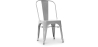 Buy Bistrot Metalix style chair square Seat - New edition - Metal Light grey 59687 in the United Kingdom