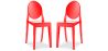 Buy Pack of 2 Transparent Dining Chairs - Victoire  Red 58734 in the United Kingdom