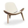 Buy Designer armchair - Scandinavian armchair - Faux leather upholstery - Luna Ivory 16774 - in the UK