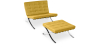 Buy City Armchair with Matching Ottoman - Faux Leather Pastel yellow 13183 - in the UK