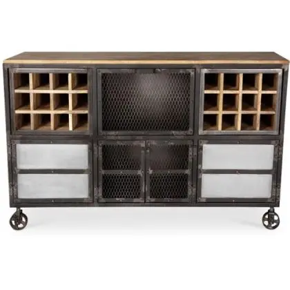 Buy Wine Cabinet with Wheels - Industrial Design - Davo Steel 58585 - in the UK 